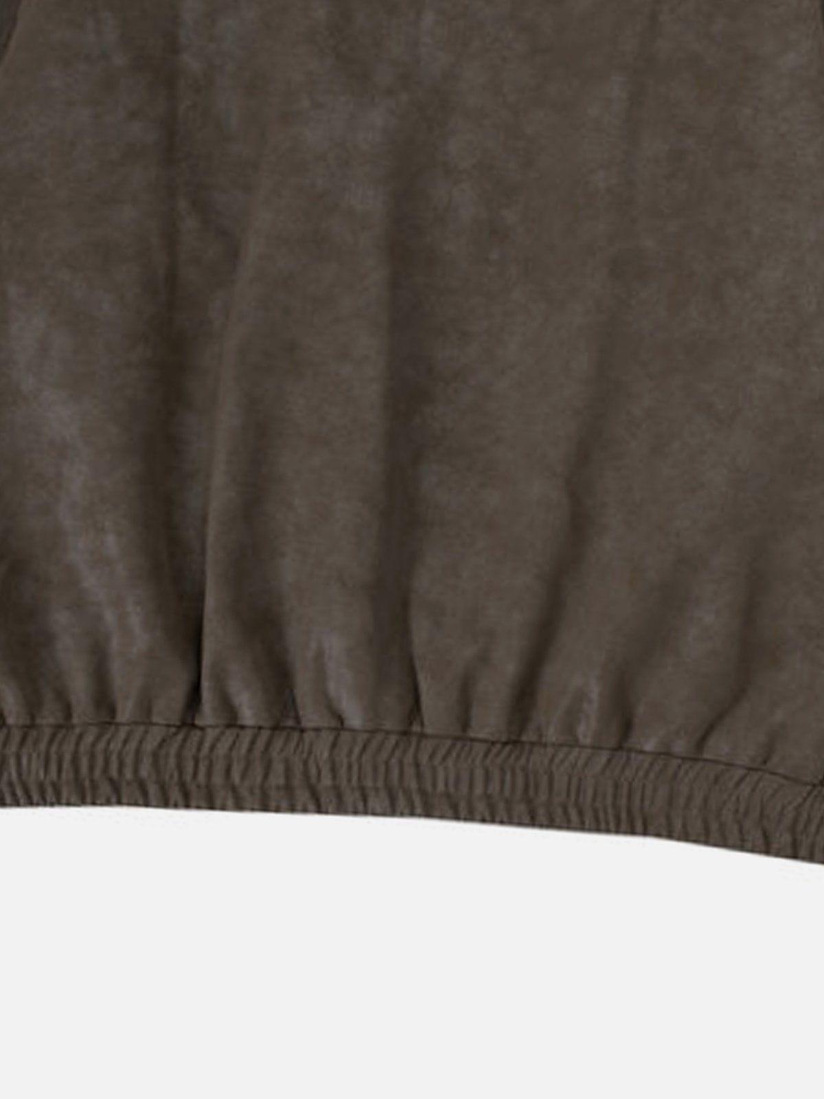 Vintage Suede Print Zip Up Jacket Product Image