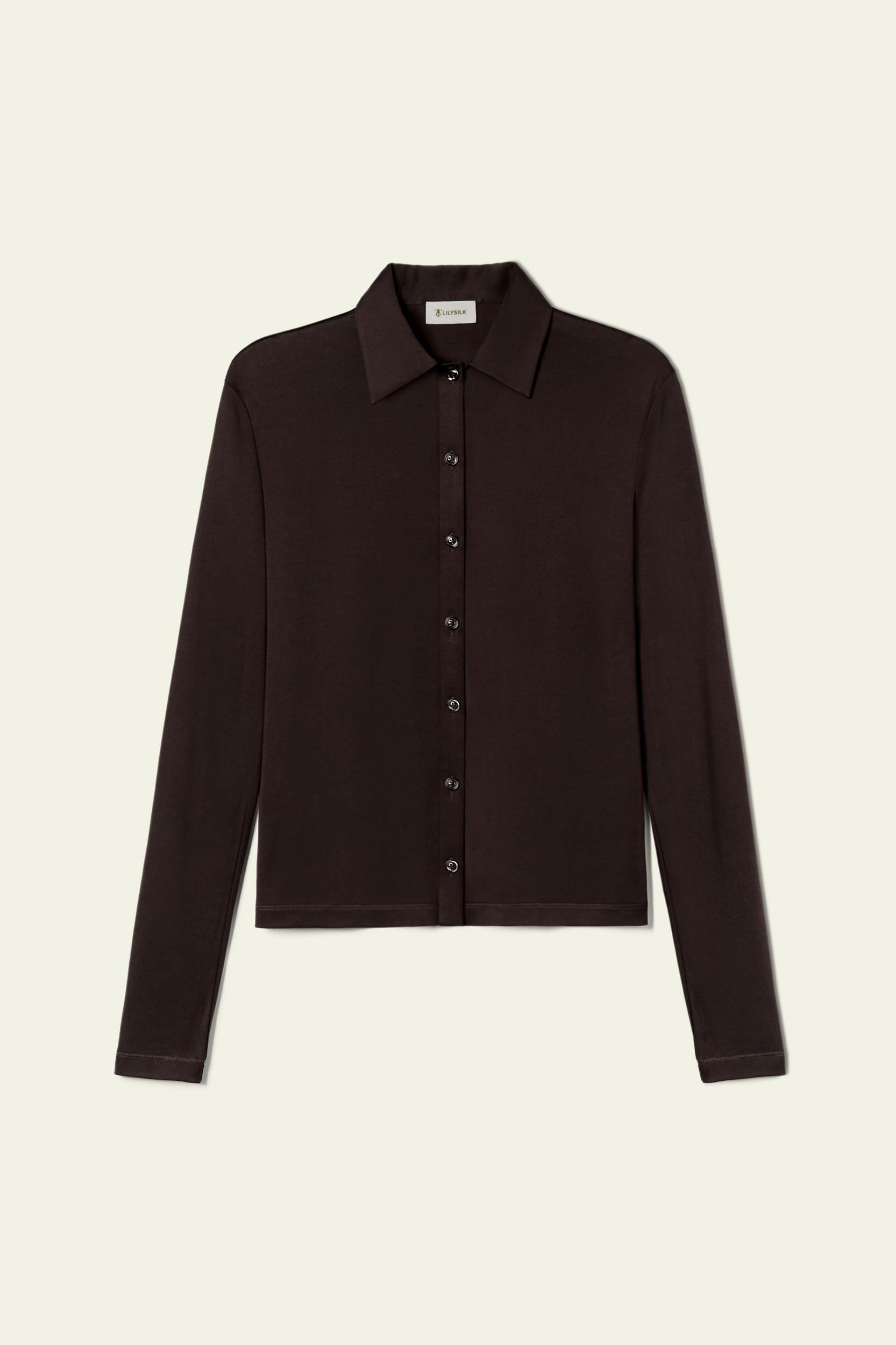 Basic Slim Silk Jersey Shirt Product Image