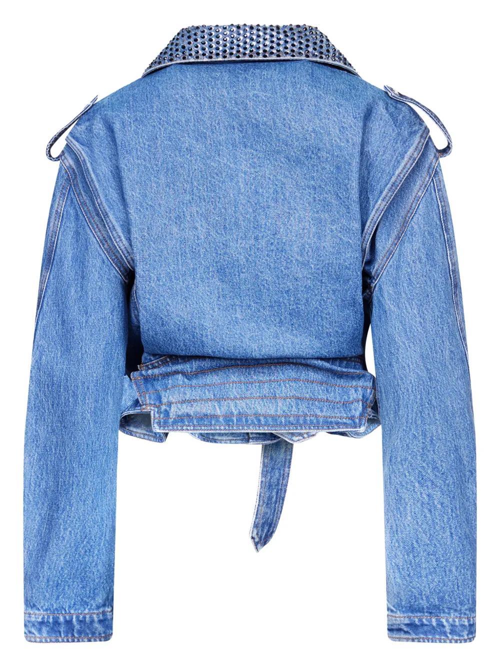 crystal-embellished denim jacket Product Image