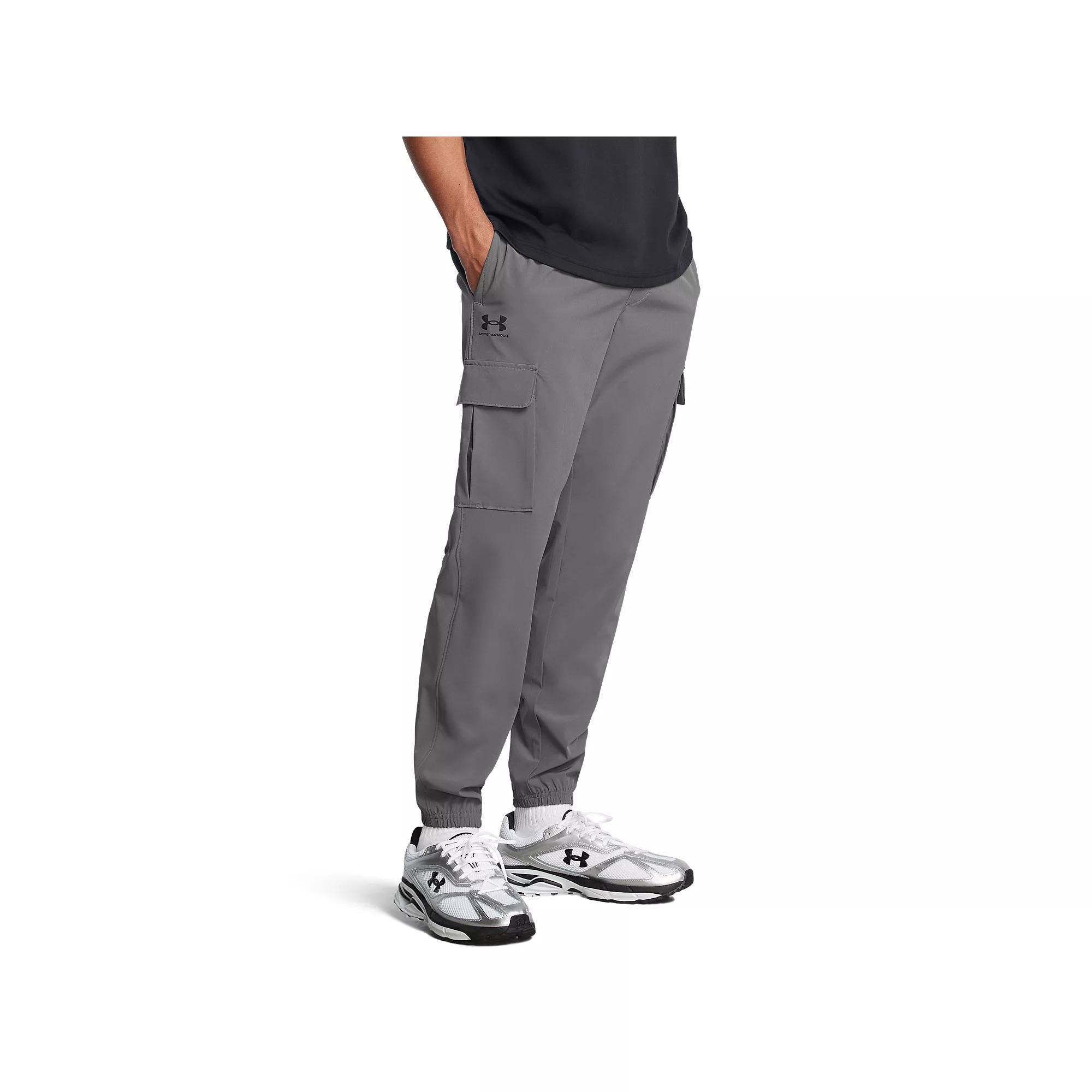 Men's Under Armour Vibe Woven Cargo Pants, Size: Large, Marine Od Green Product Image