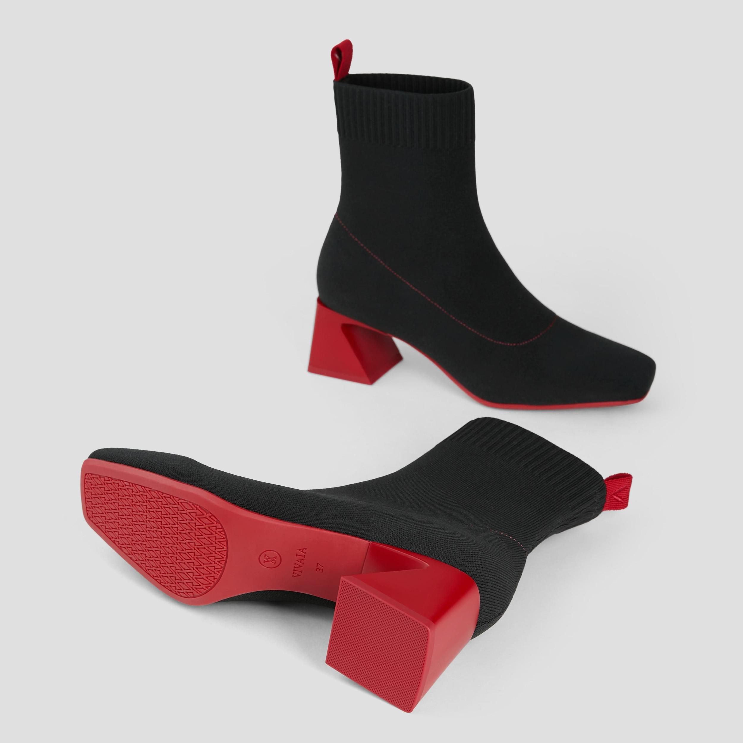 Square-Toe Water-Repellent Heeled Boots (Rafaella) Product Image