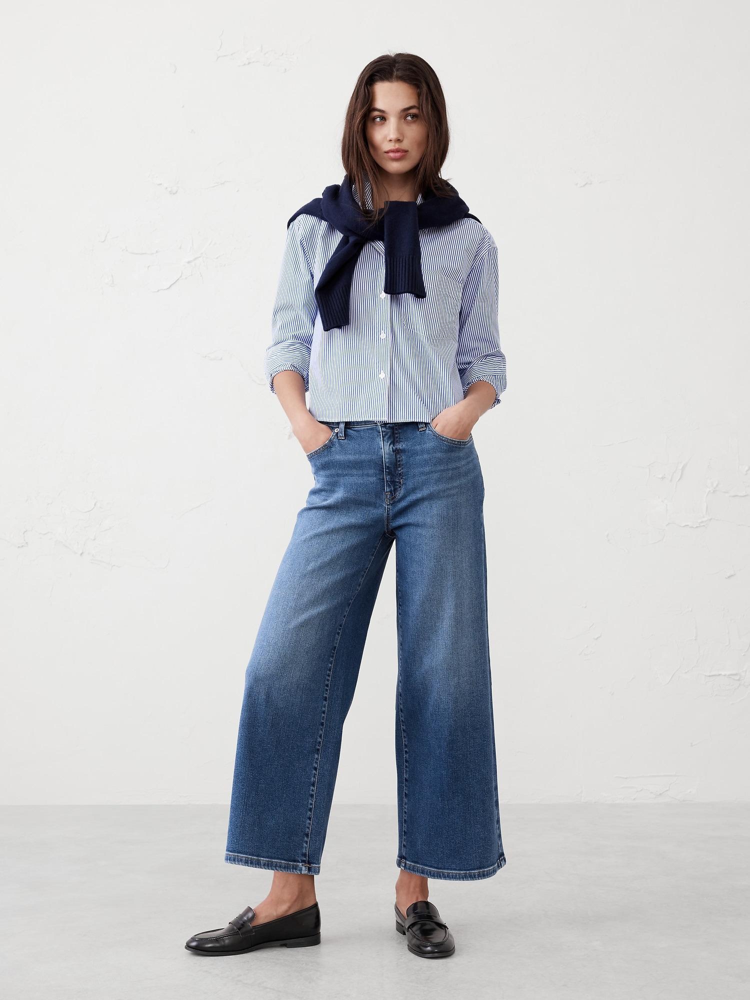 Wide-Leg High-Rise Cropped Jean Product Image