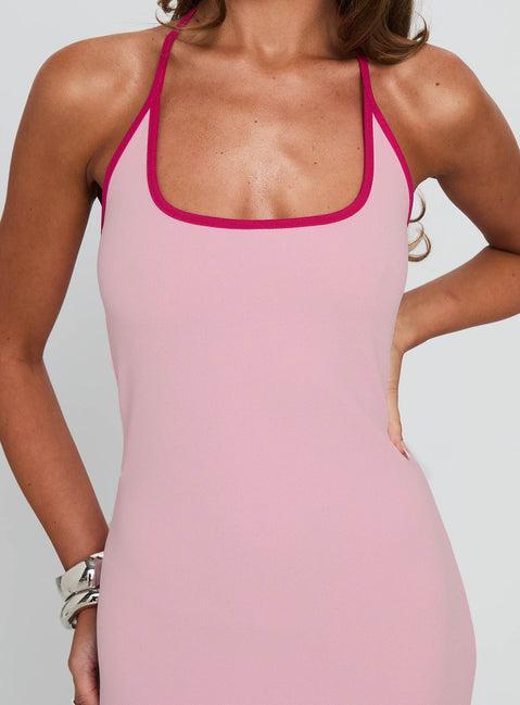 Teisha Halter Maxi Dress Pink Product Image