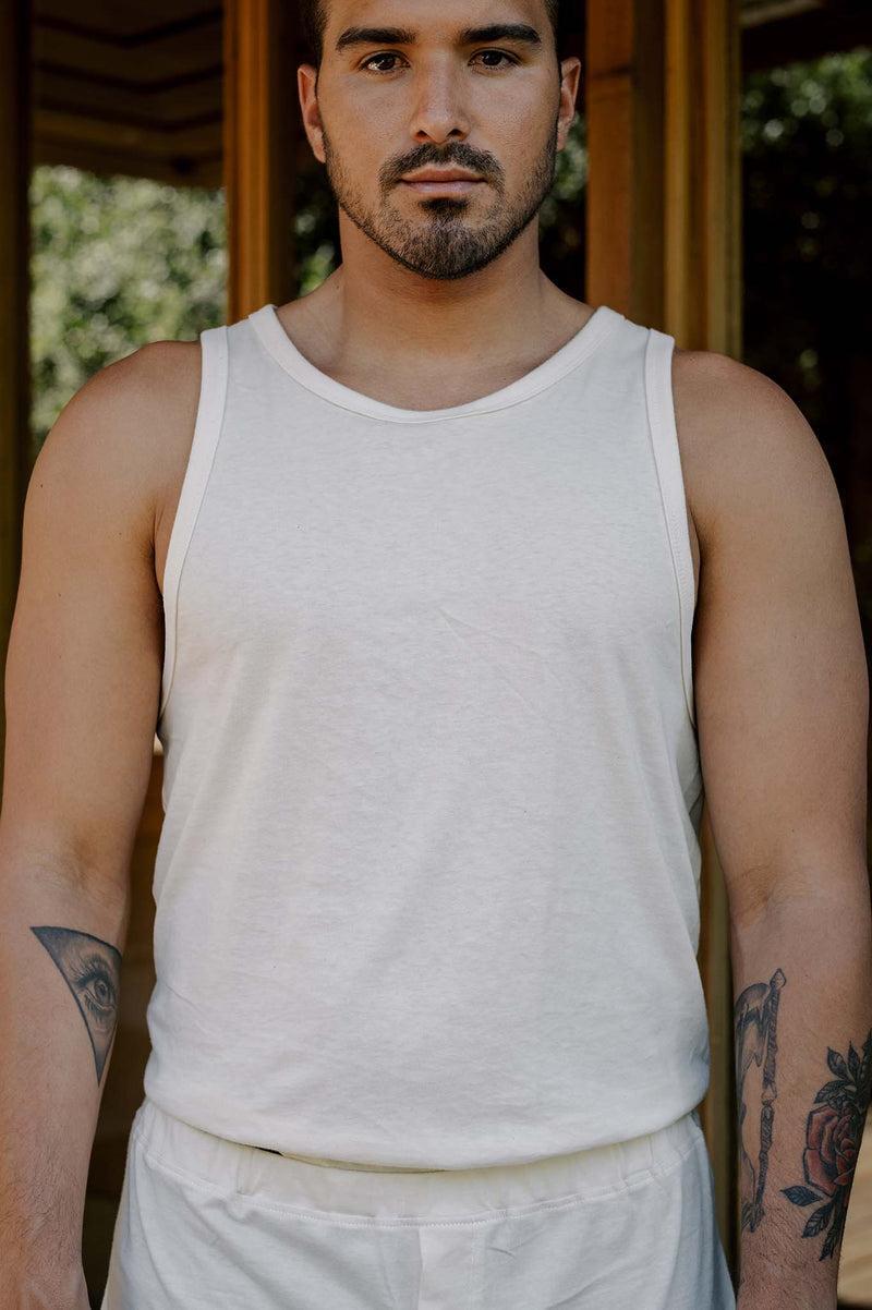Men's Organic Tank Top in Natural Product Image