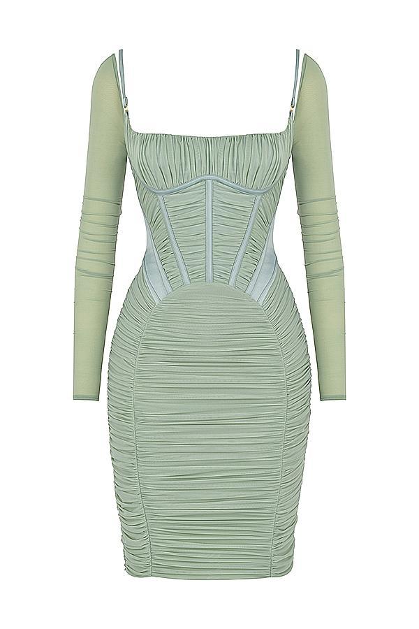 Freyja  green gathered corset dress Product Image