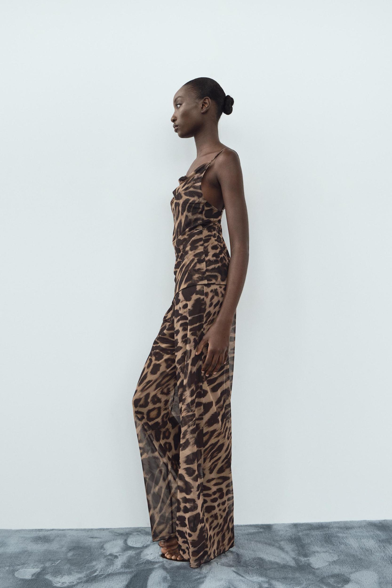 ANIMAL PRINT LINGERIE-STYLE TOP Product Image