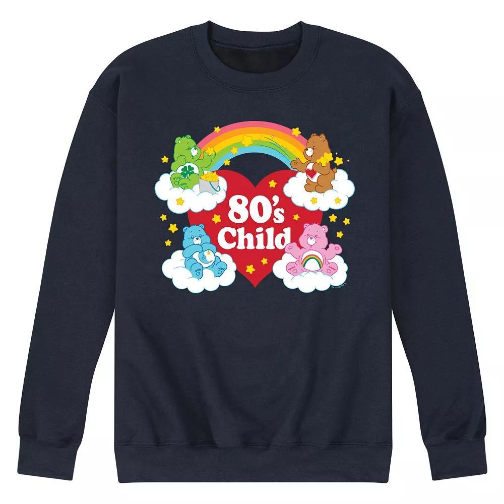 Men's Care Bears 80's Child Fleece Sweatshirt, Size: Medium, Blue Product Image