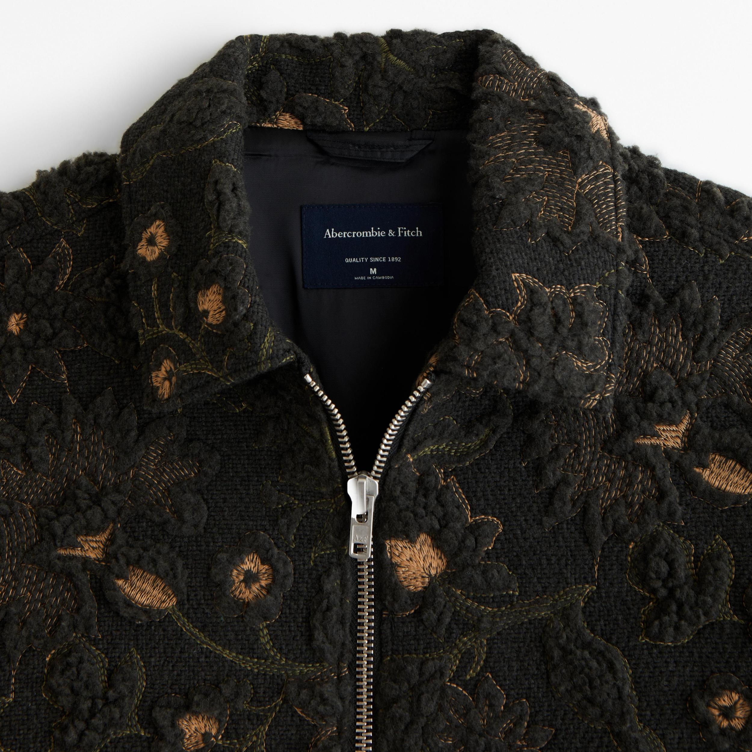 Floral Sherpa Zip Trucker Jacket Product Image