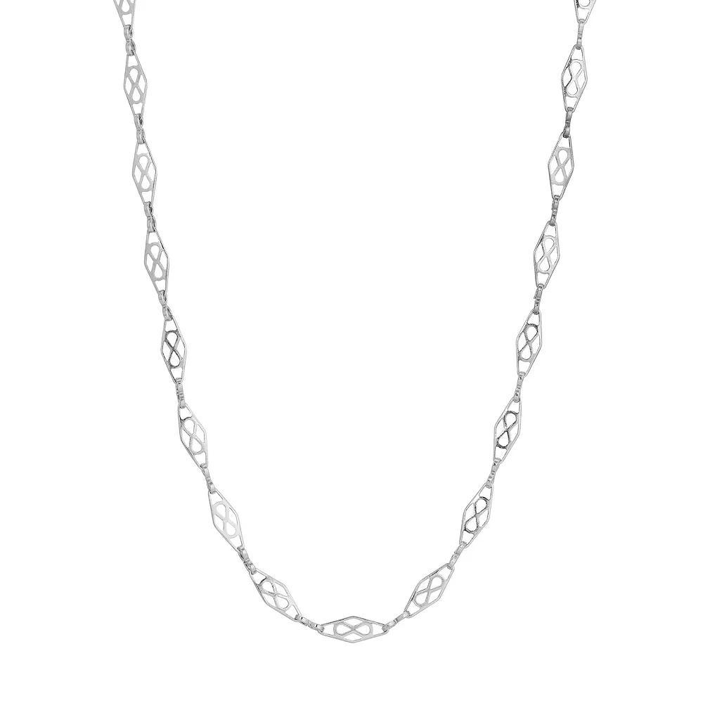 1928 Diamond Shaped Chain Necklace, Womens, Gray Product Image