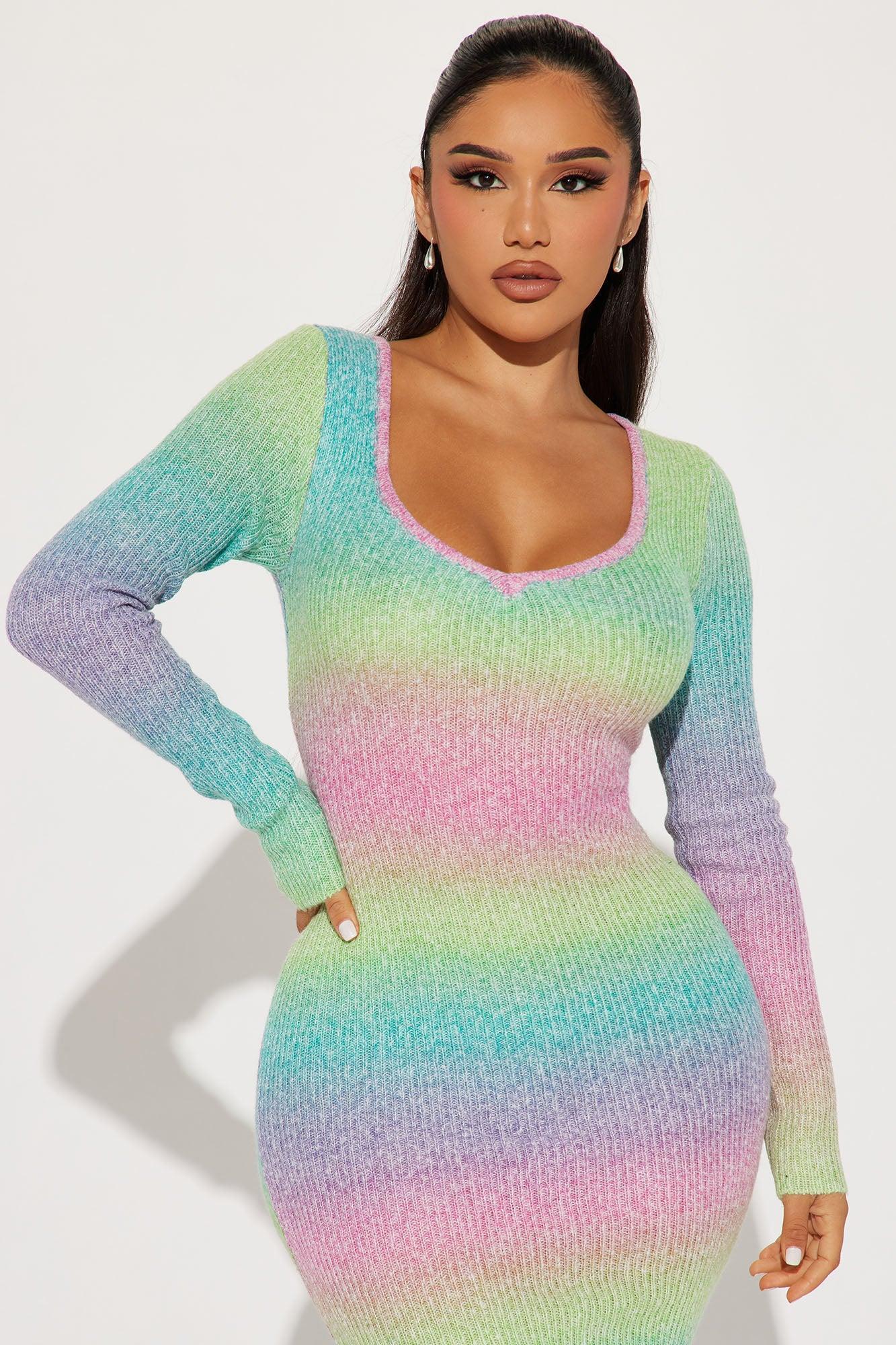 Vivian Sweater Maxi Dress - Multi Color Product Image