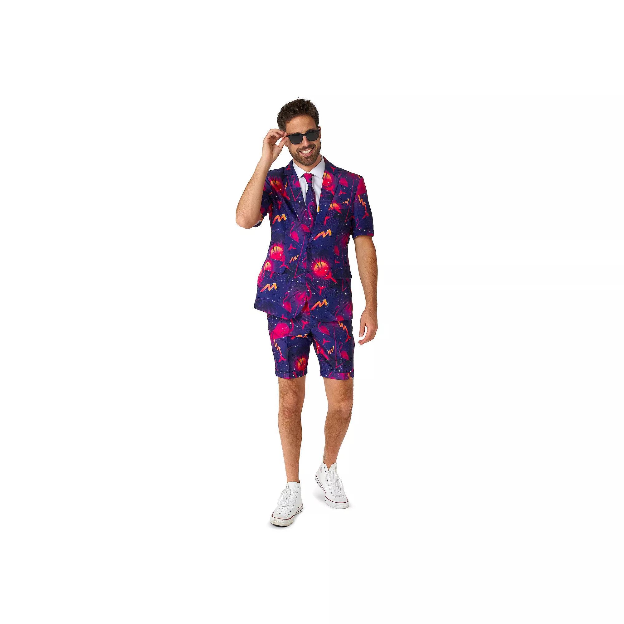 Men's Suitmeister Summer Retro Beach Party Suit, Size: Medium, Summer Retro Neon Blue Product Image
