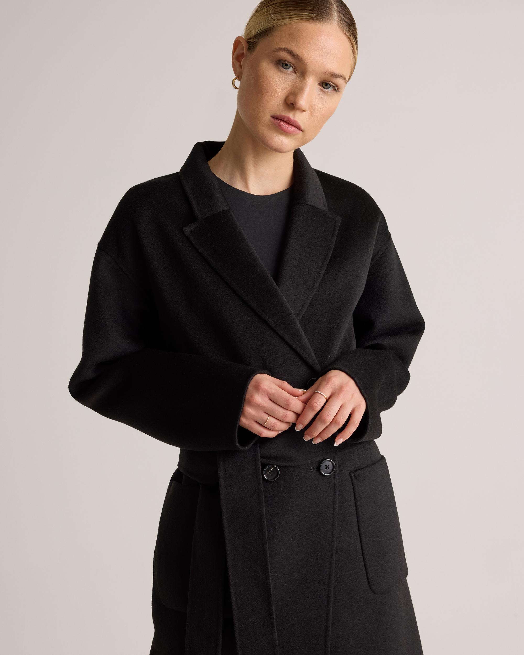 Quince | Women's 100% Mongolian Cashmere Double-Faced Double-Breasted Wrap Coat Size XL Product Image