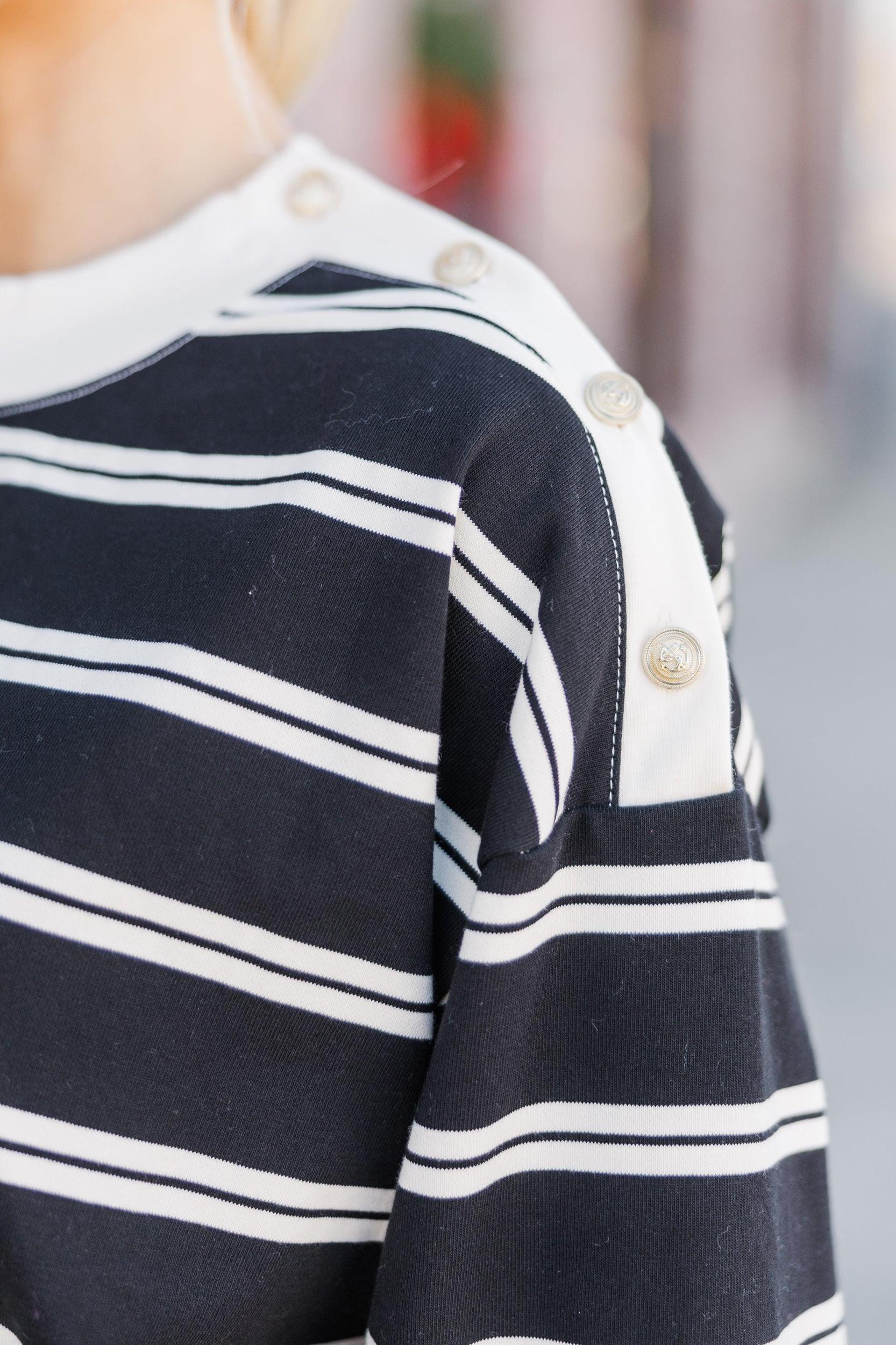 Stay Consistent Black Striped Top Female Product Image