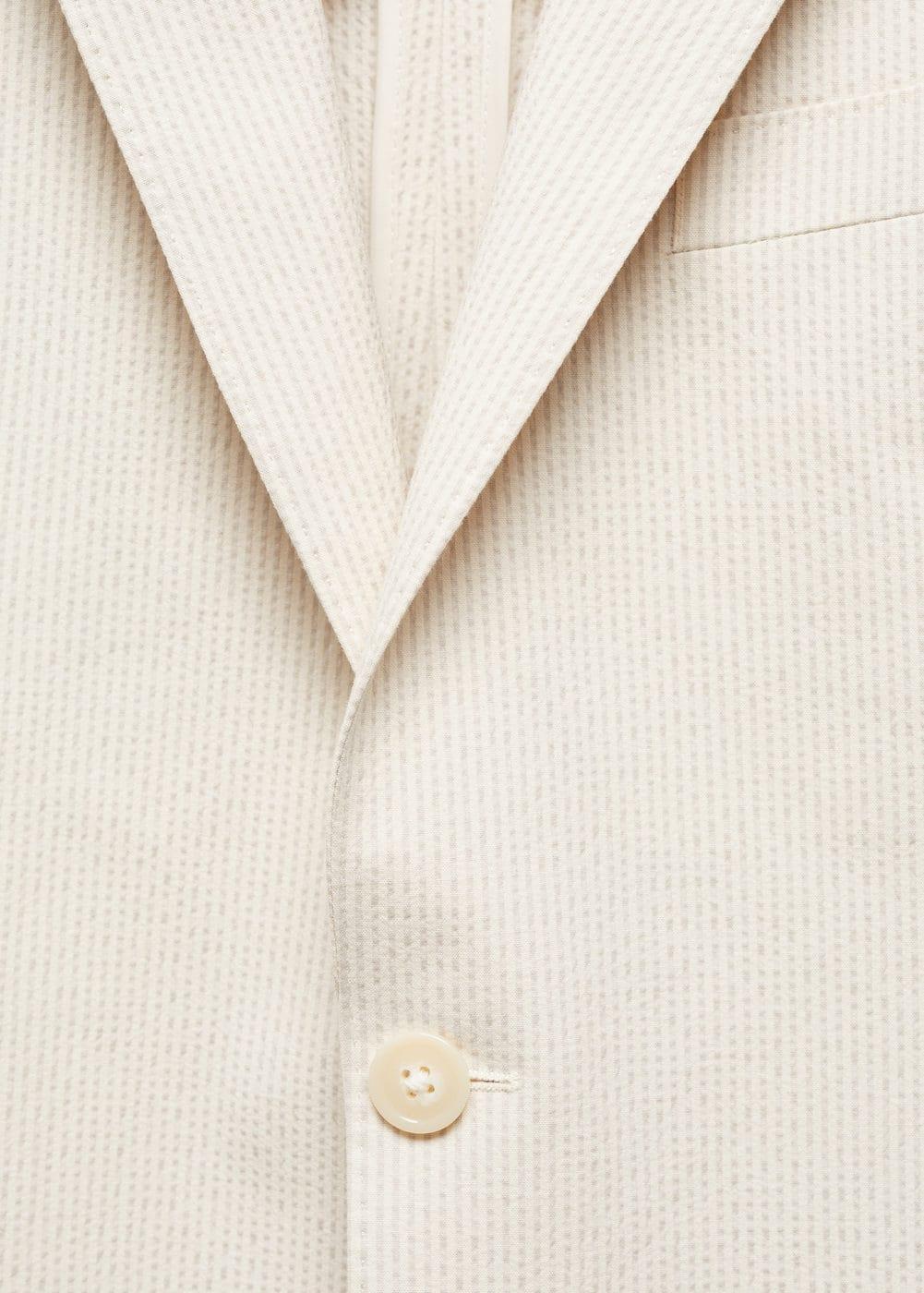 Striped seersucker cotton slim-fit suit blazer - Men | MANGO USA Product Image