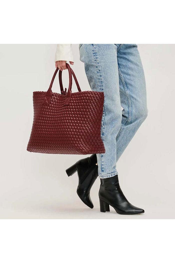Woven Vegan Leather Tote Product Image