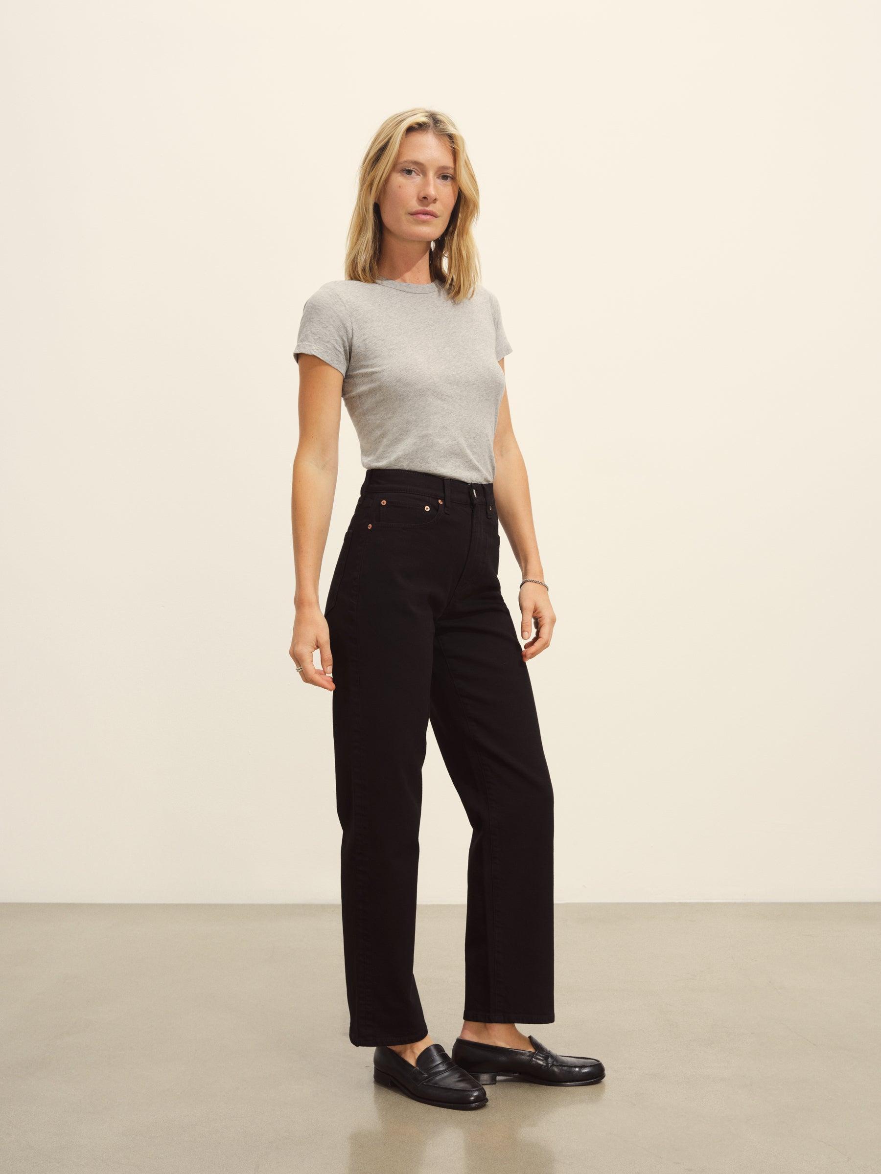 Graphite Pima Slim Crew Product Image