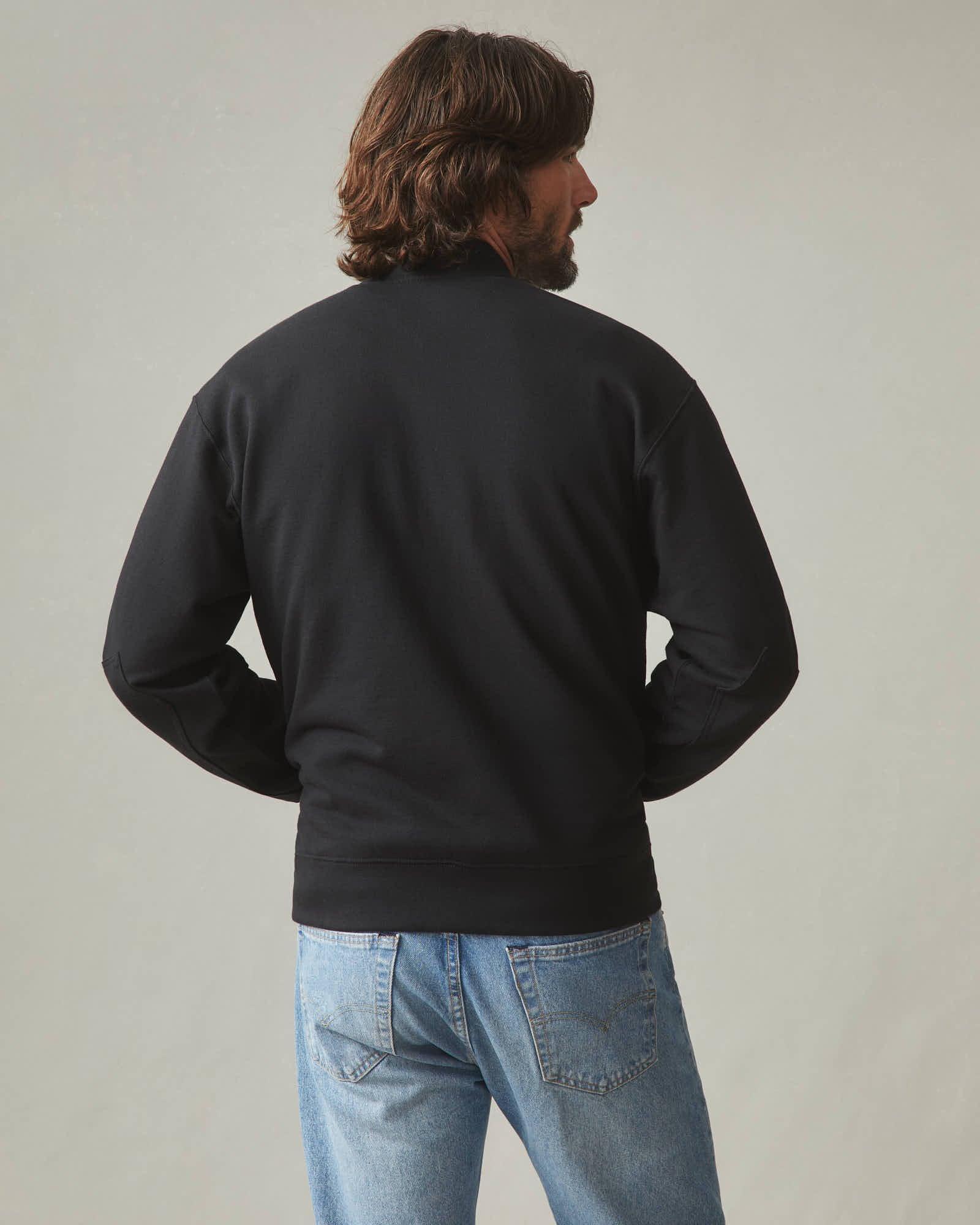 Men's Fleece Bomber Jacket - Black Product Image
