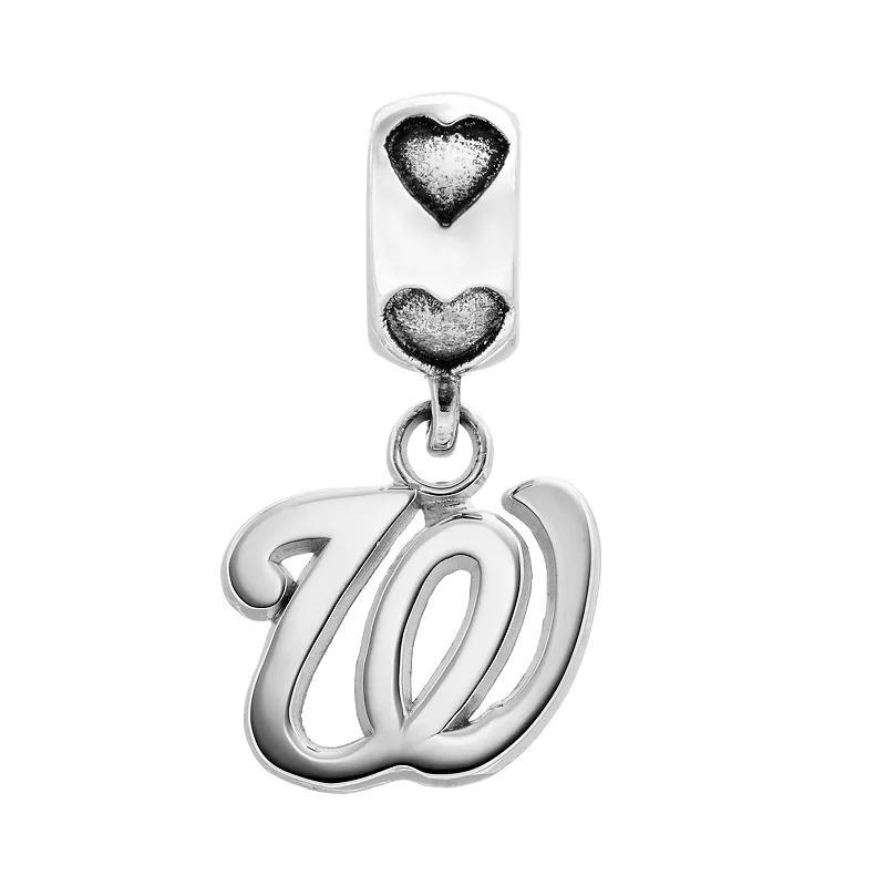 LogoArt Washington Nationals Sterling Silver Team Logo Charm, Women's, Grey Product Image