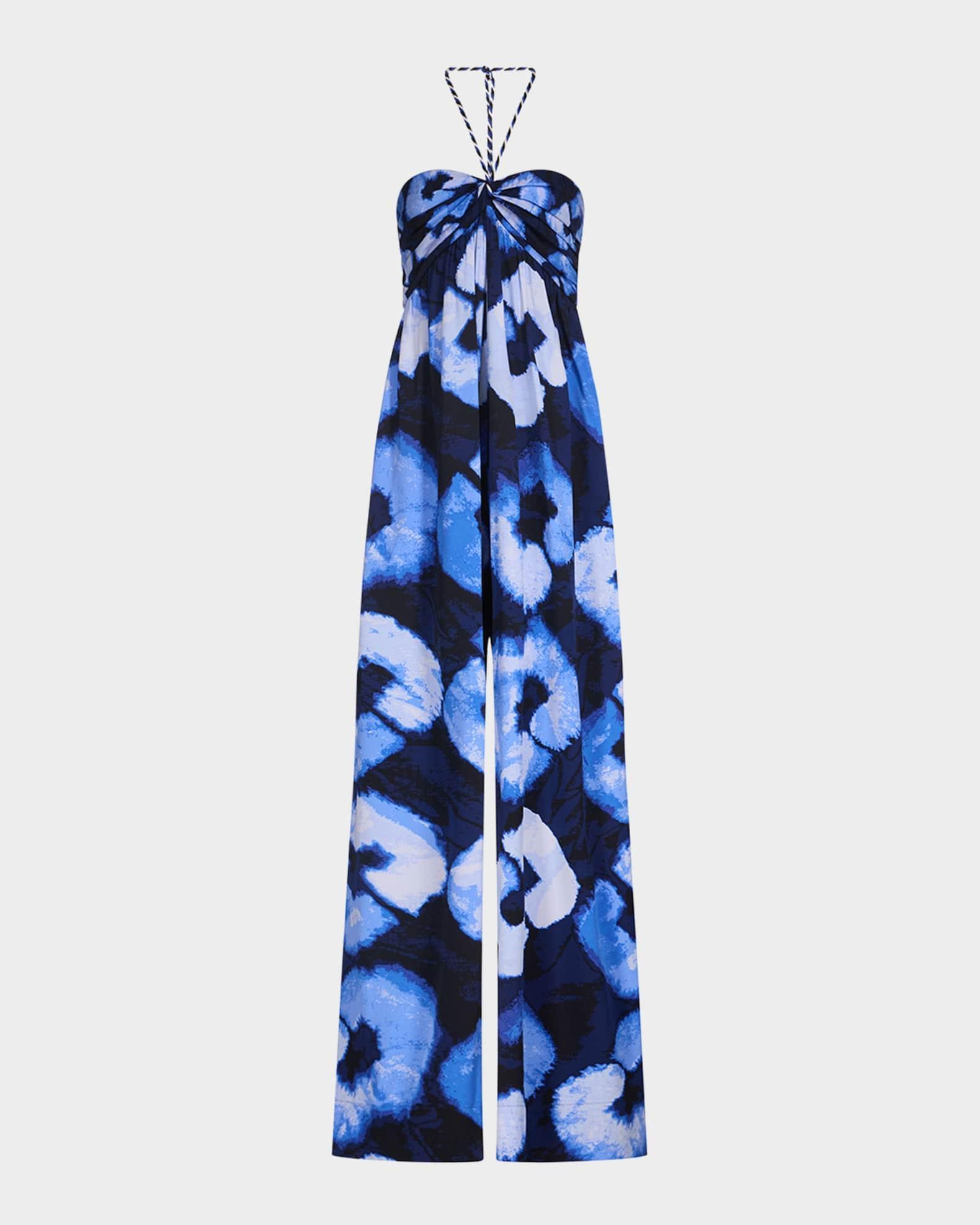 Aphrodite Wide-Leg Silk Halter Jumpsuit Product Image