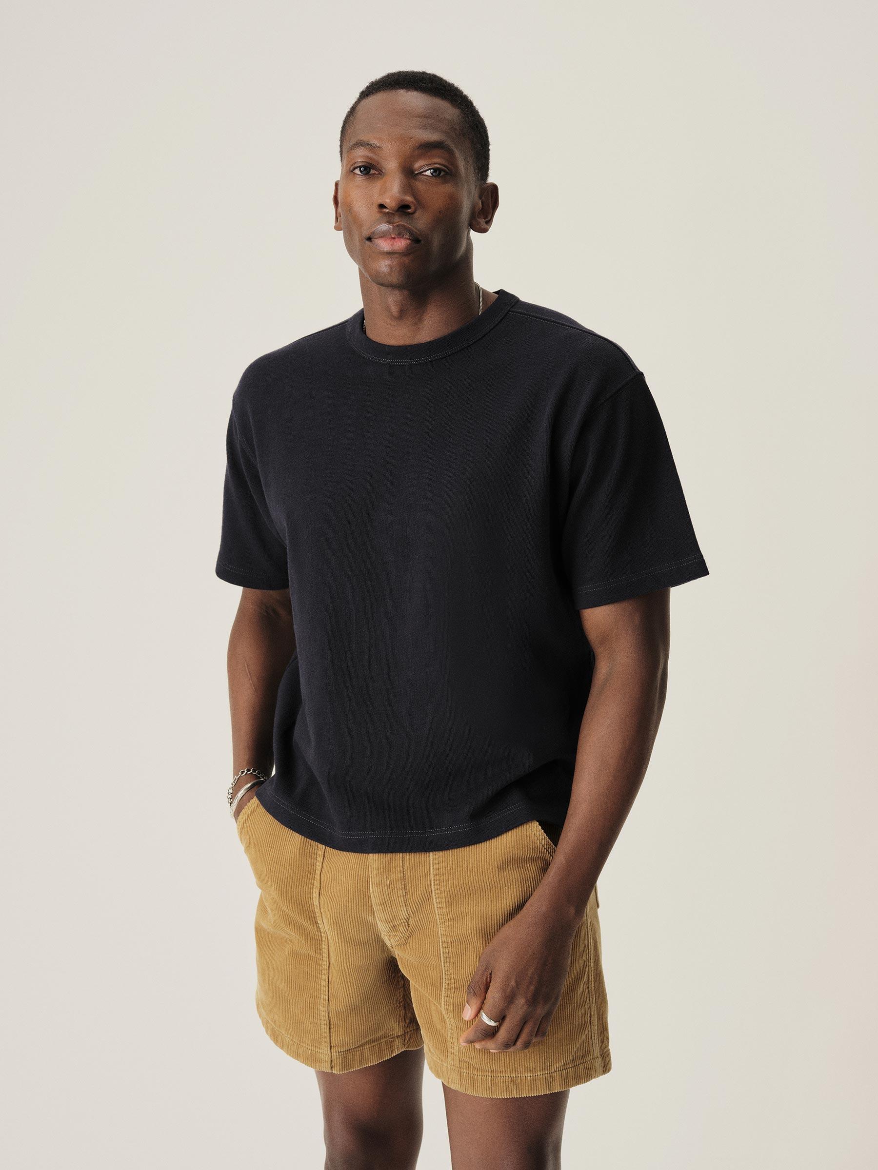 BOSS - Cotton-piqué T-shirt with jacquard-woven back collar - Black Product Image