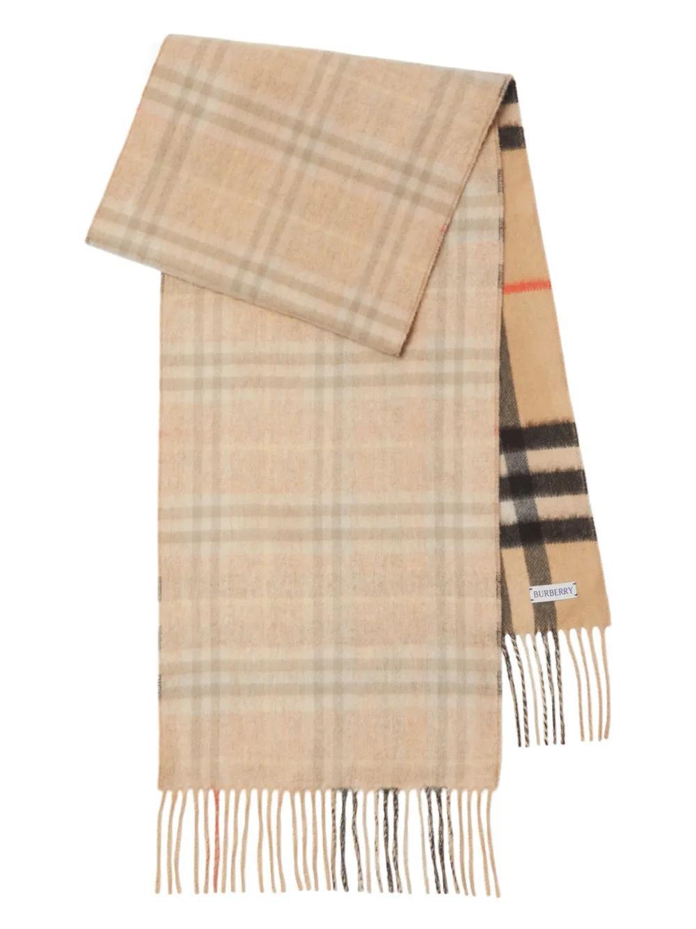 reversible check cashmere scarf  Product Image