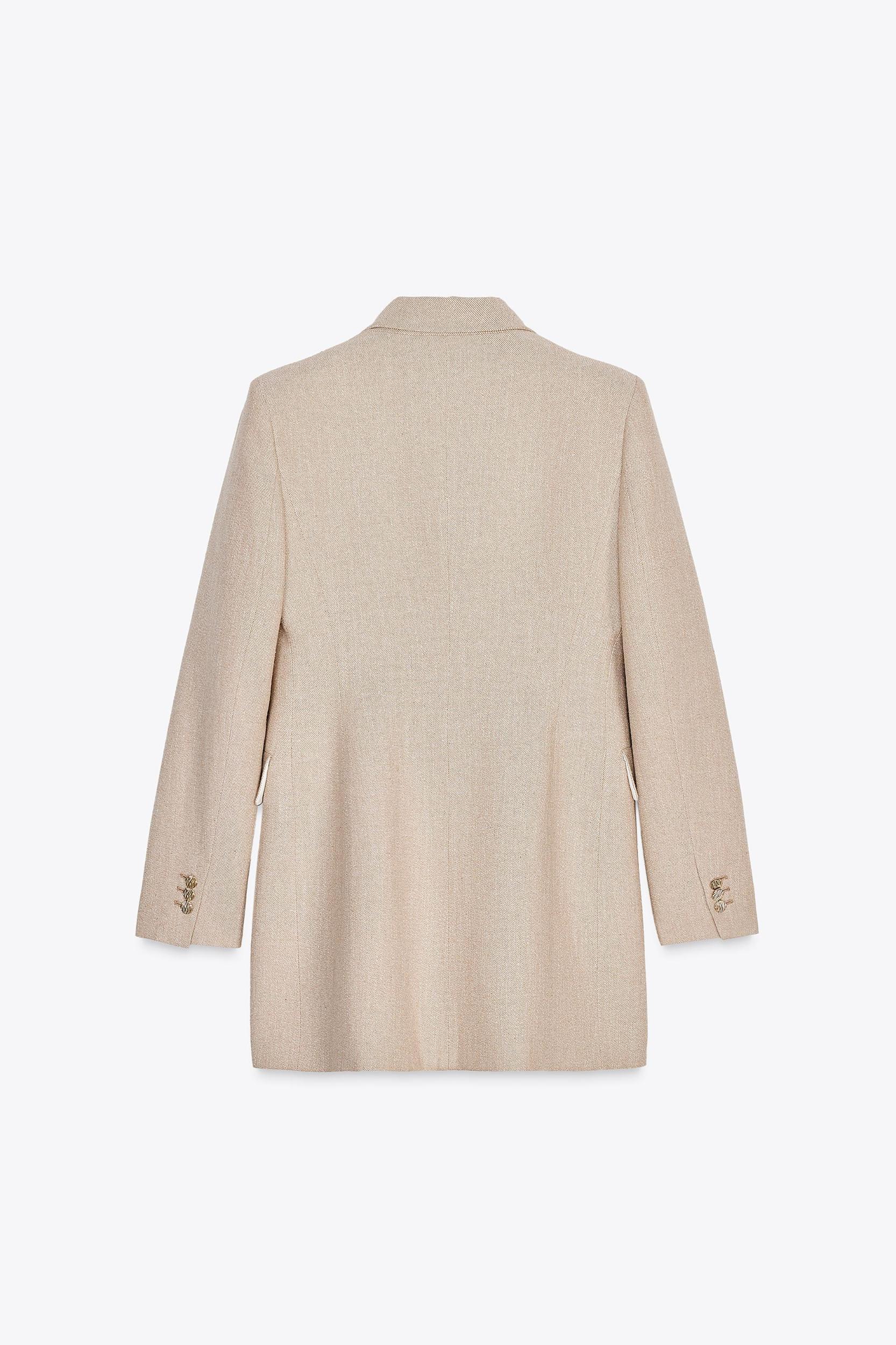 FITTED LONG BLAZER WITH SHOULDER PADS Product Image