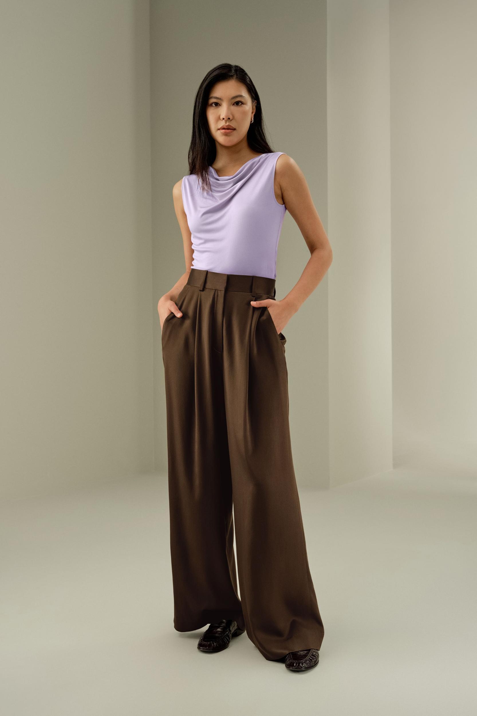 Silk Jersey Cowl-neck Sleeveless Top Product Image