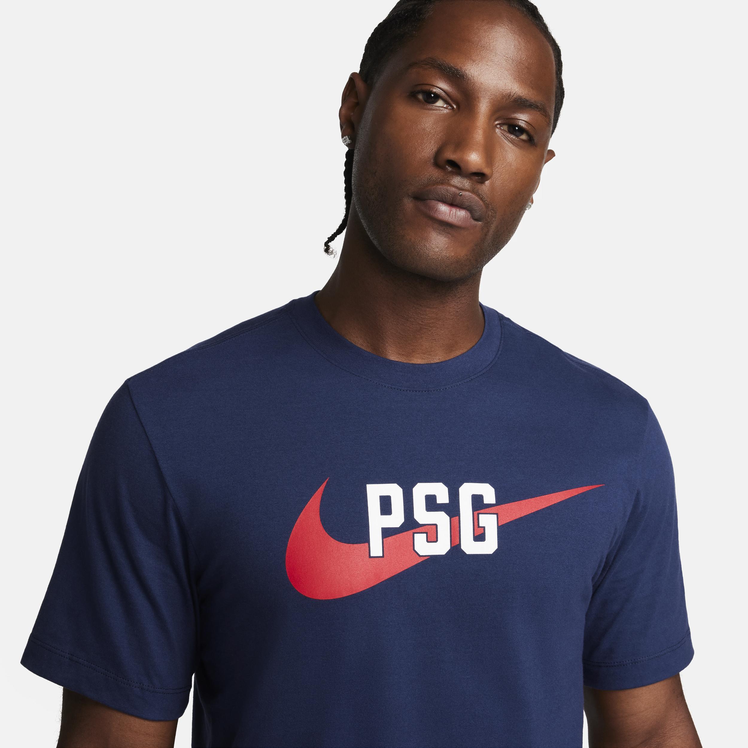 Men's Nike Navy Paris Saint-Germain Swoosh T-Shirt, Size: Large, Psg Blue Product Image