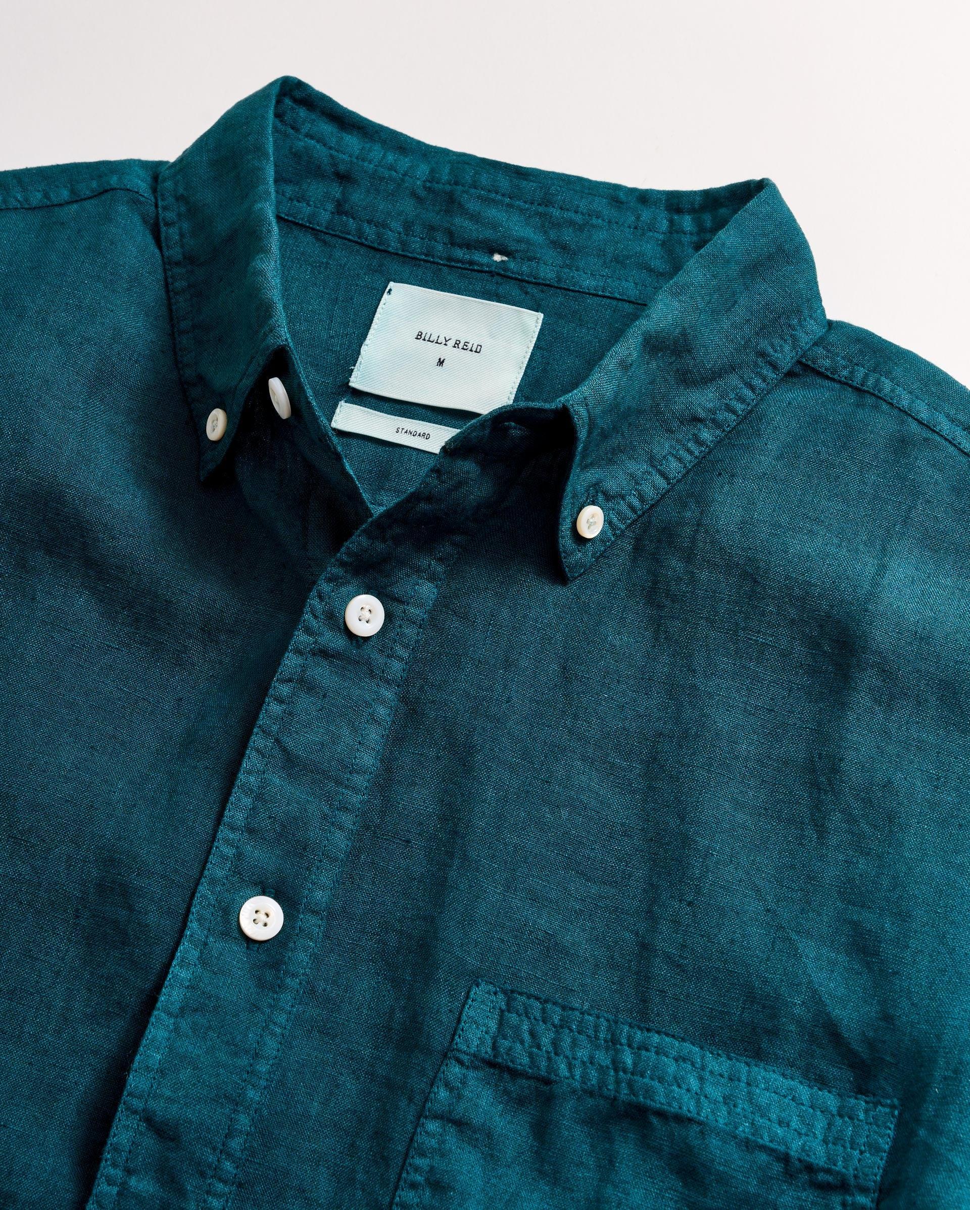 Short Sleeve Linen Tuscumbia Shirt Button Down -  Product Image