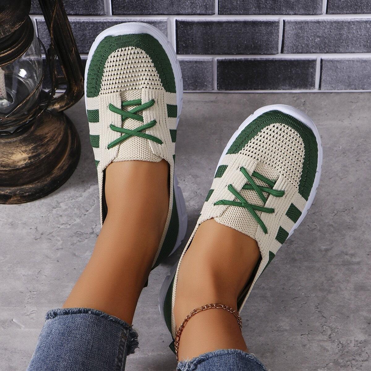 Mesh Contrast Flat Slip-Ons Product Image