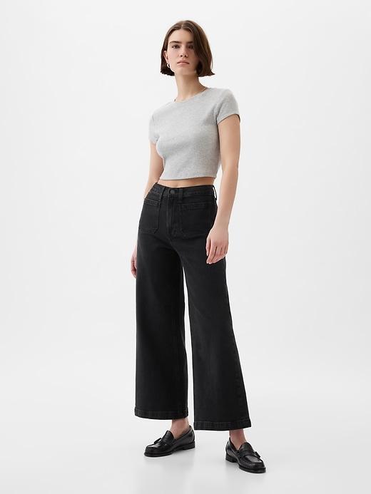 High Rise Stride Wide-Leg Ankle Jeans Product Image