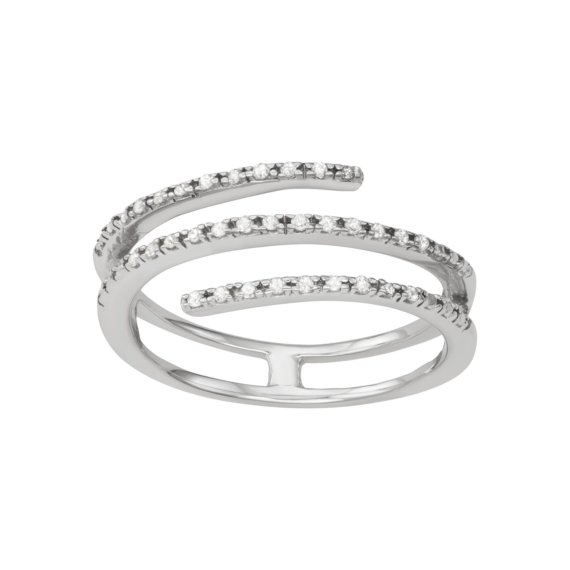 Jewelexcess Sterling Silver 1/10 Carat T.W. Diamond Fashion Ring, Women's, Size: 7 Product Image