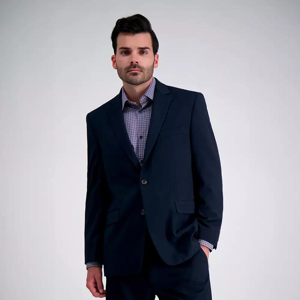 Mens J.M. Haggar Premium Classic-Fit Stretch Suit Jacket Blue Herringbone Product Image