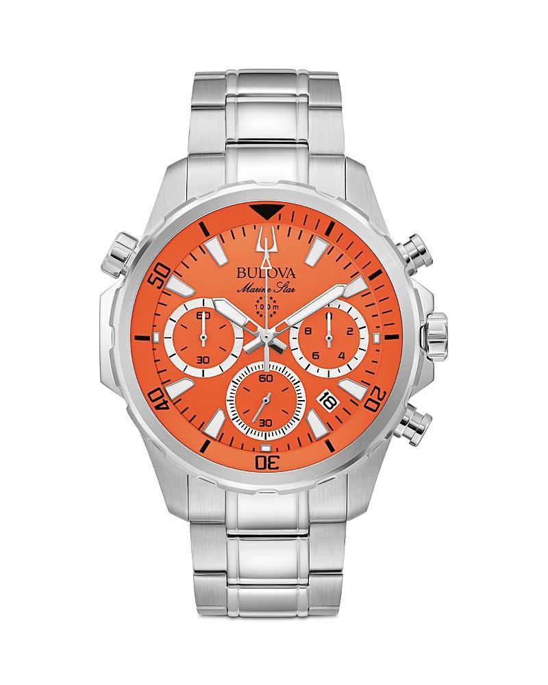 Bulova Marine Star Collection Mens Orange Dial Chronograph Watch Product Image