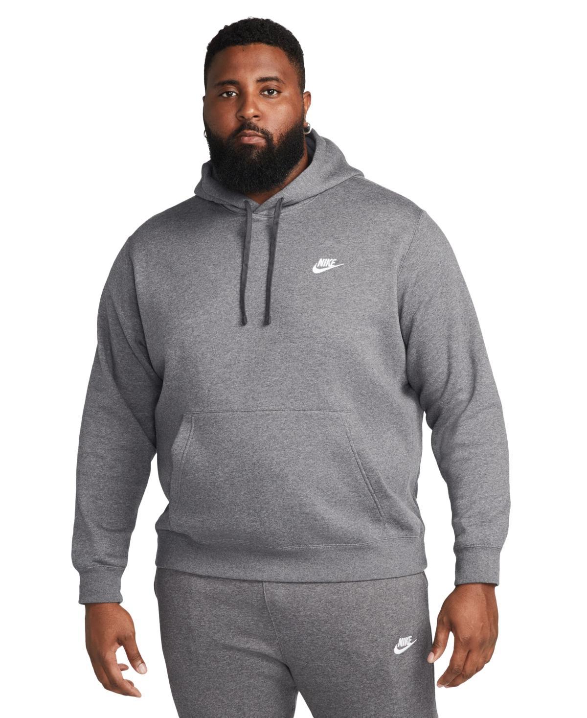 Mens Nike Sportswear Club Fleece Pullover Hoodie Dark Gray Grey Product Image