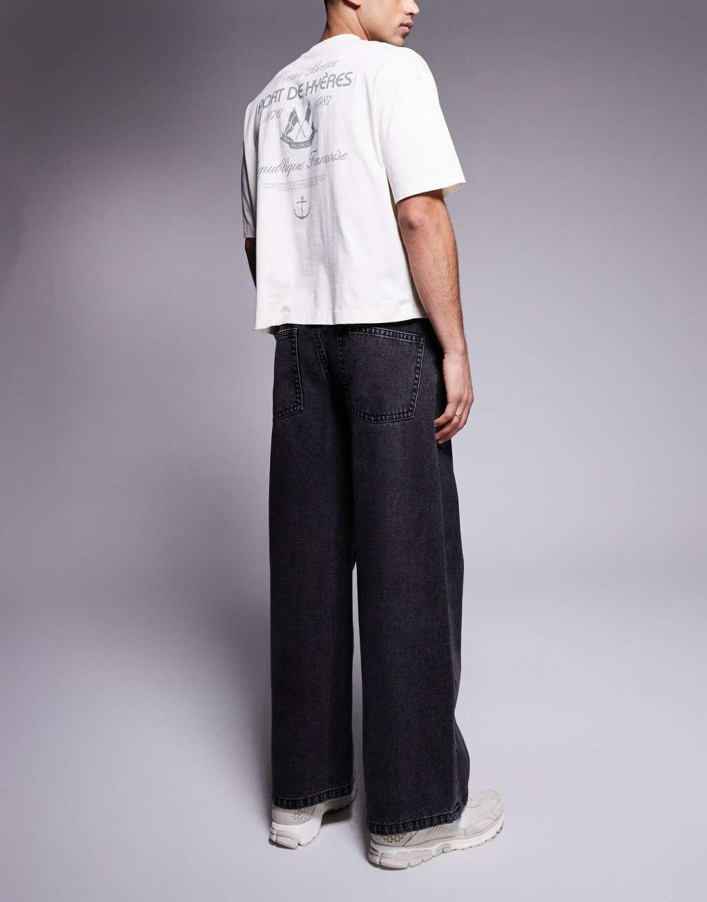 ASOS DESIGN super baggy jeans in washed black Product Image