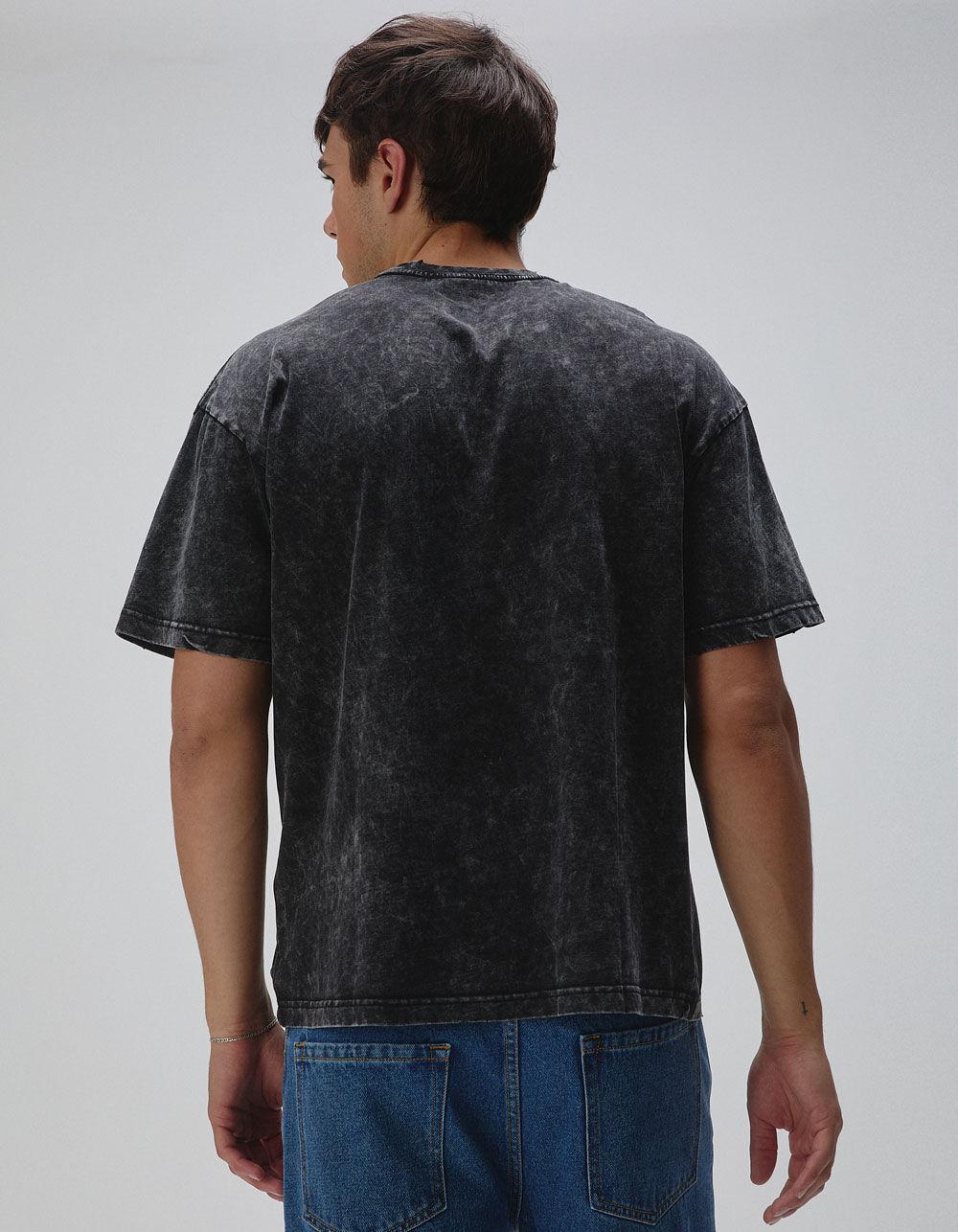 RSQ Mens Acid Wash Oversized Tee - BLUE Product Image