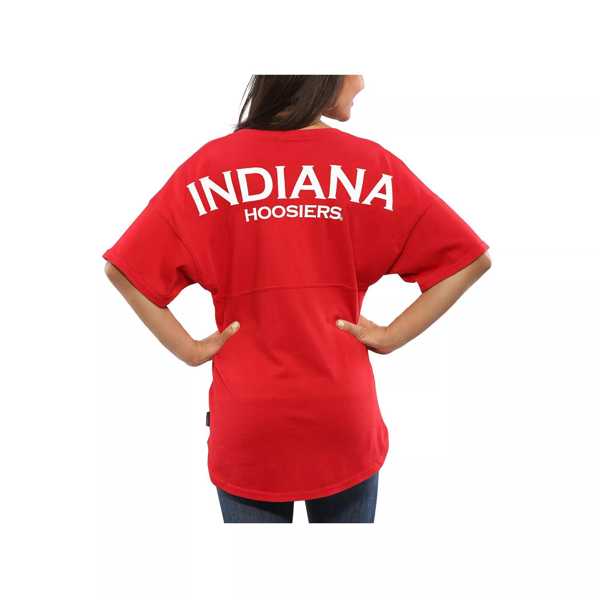 Womens Crimson Indiana Hoosiers Spirit Jersey Oversized T-Shirt Product Image