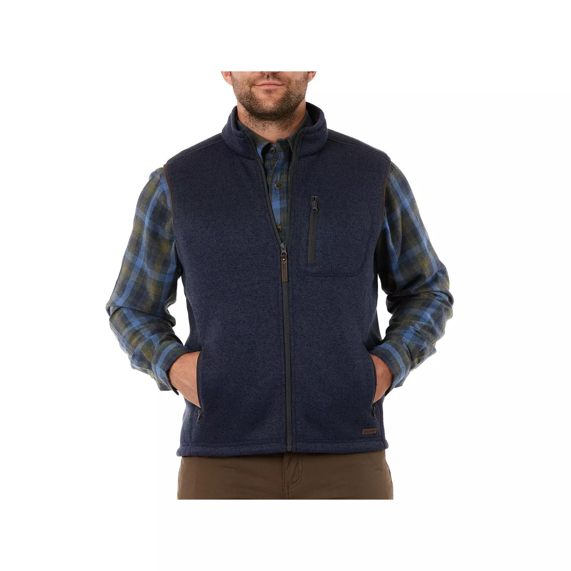 Men's Smith's Workwear Sherpa-Lined Sweater Fleece Vest, Size: XXL, Slate Blue Grey Product Image