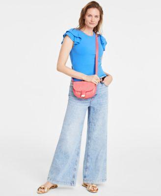 On 34th Womens Flutter-Sleeve Ribbed Top, Created for Macys Product Image