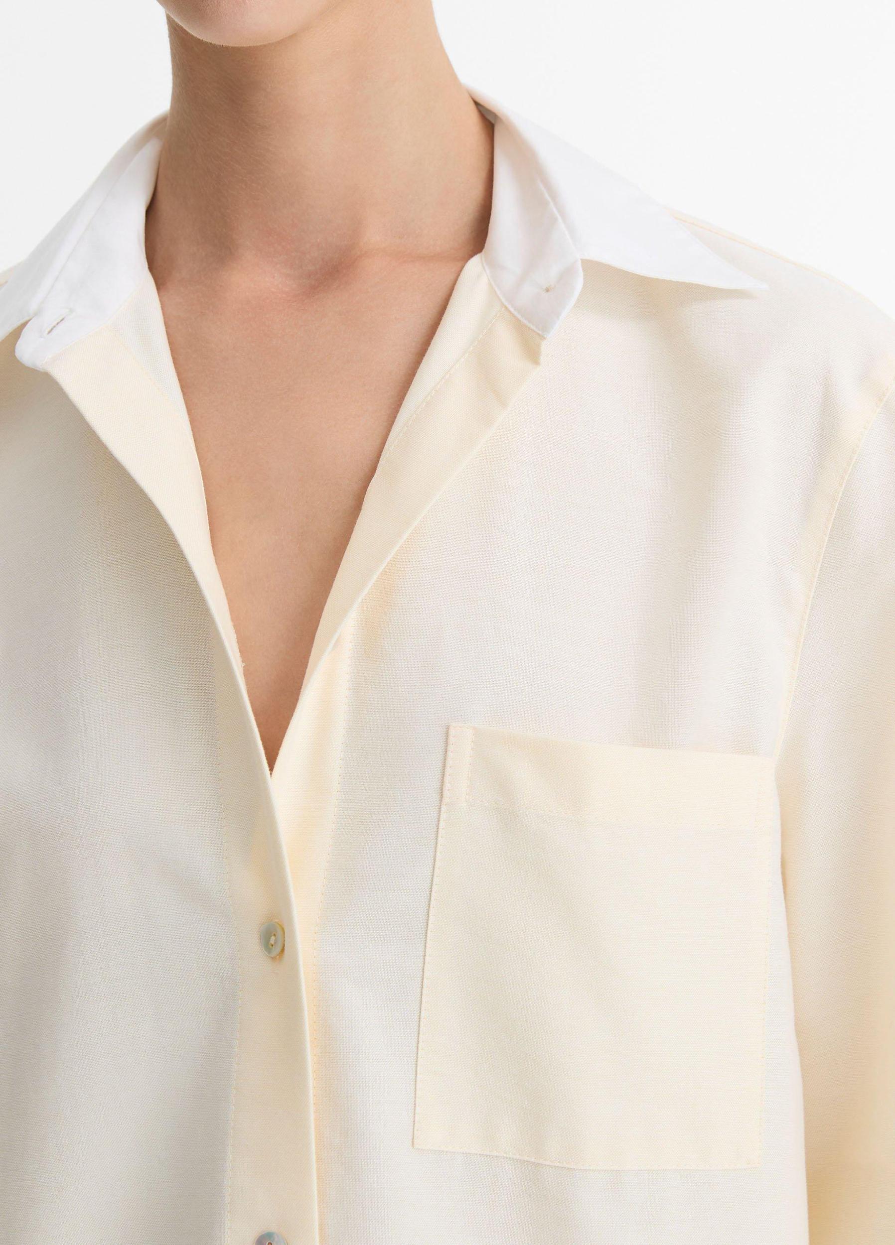 Contrast-Collar Cotton Oxford Shirt Product Image