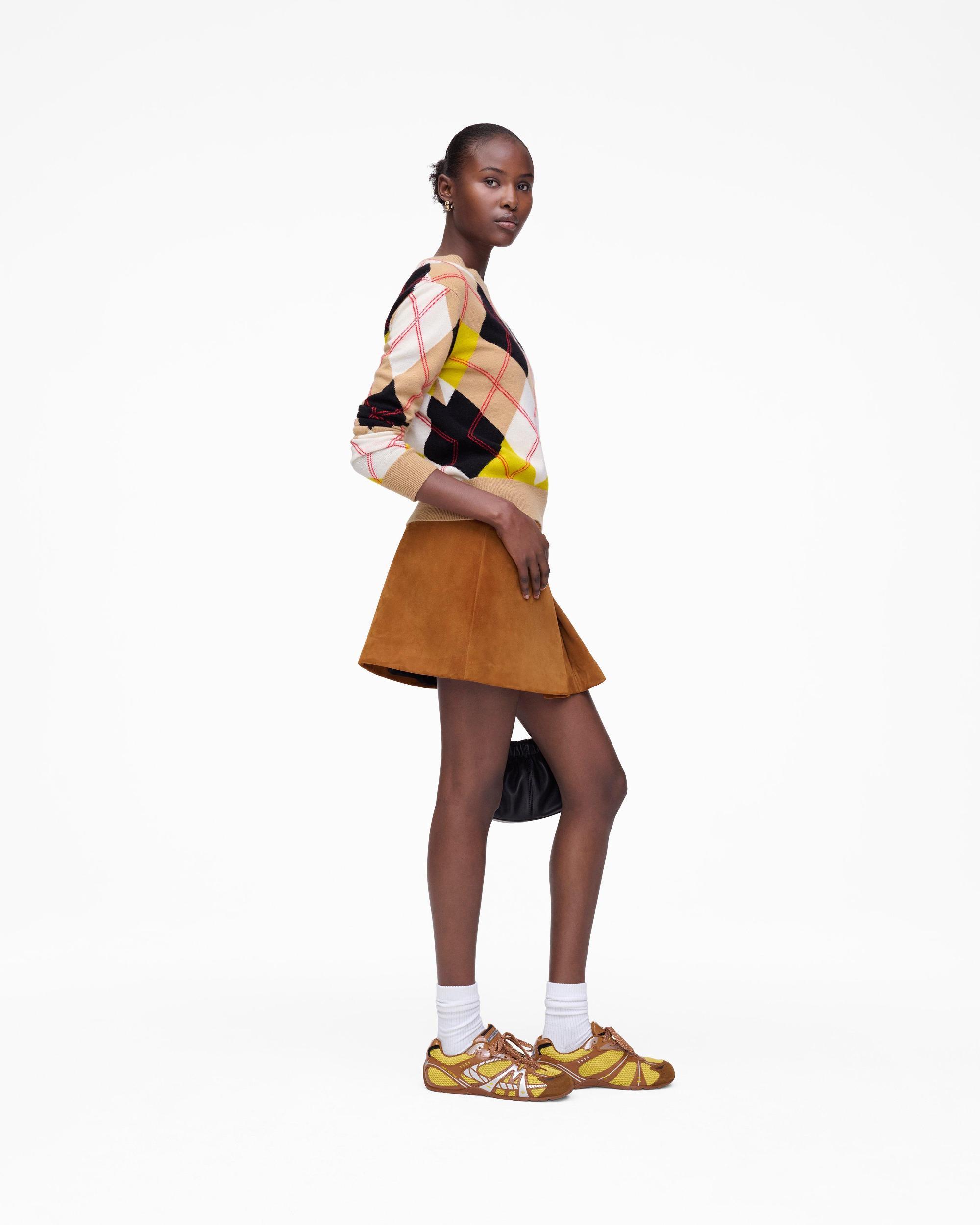 Suede Box Pleat Mini Skirt Product Image