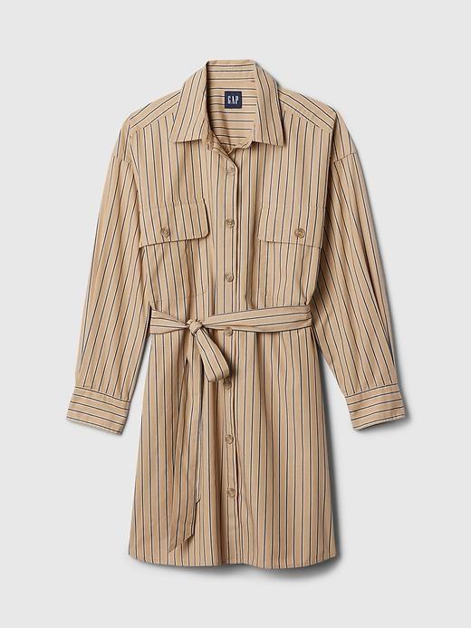 Organic Cotton Striped Mini Shirtdress Product Image