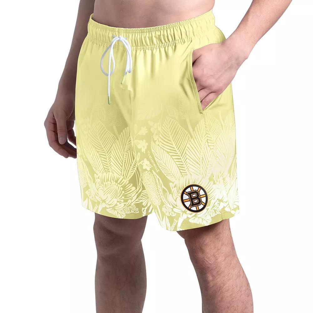 Men's Margaritaville  Yellow Boston Bruins Lagoon Fiesta Swim Short, Size: Medium Product Image
