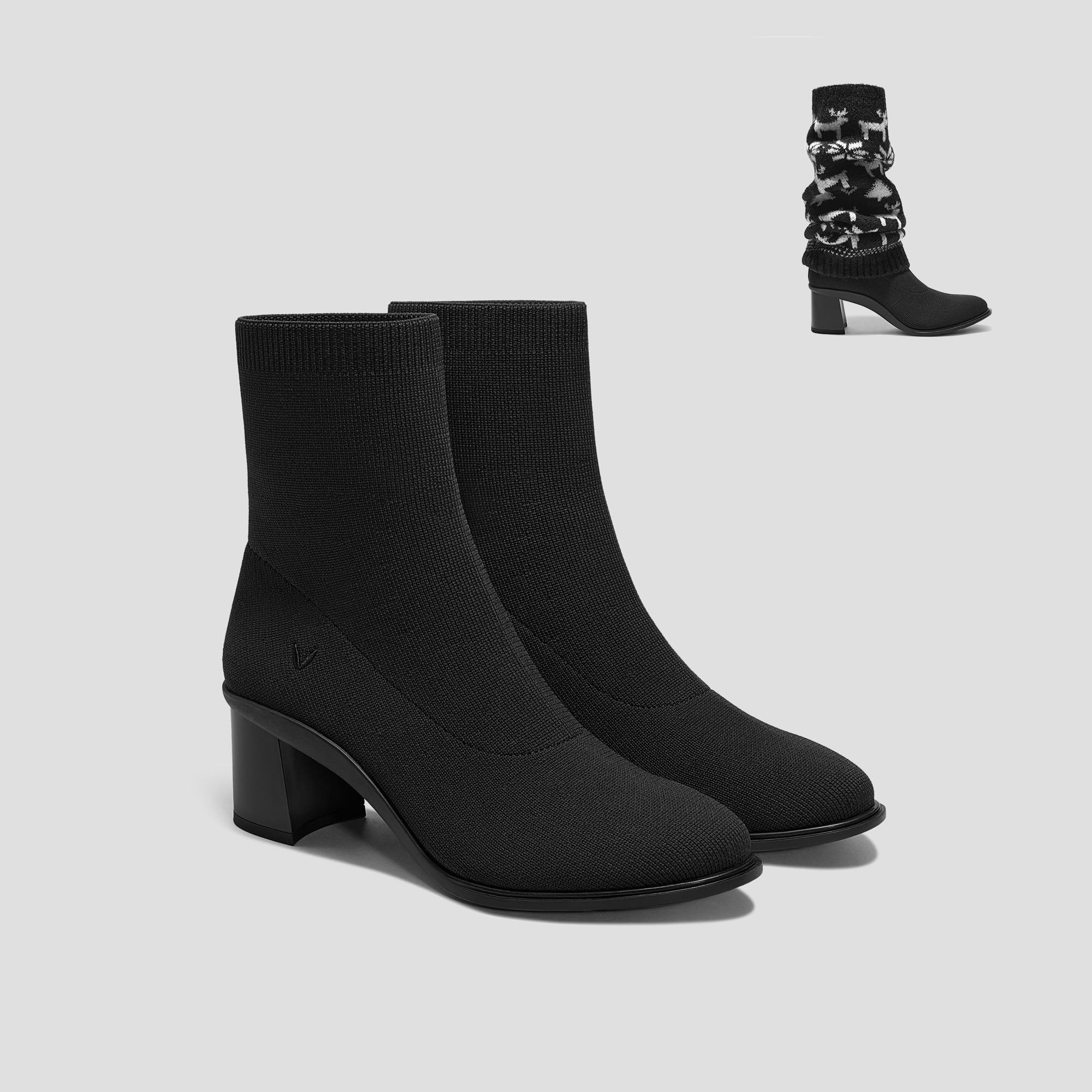 Almond-Toe Running Heel Boots (Amanda) Product Image