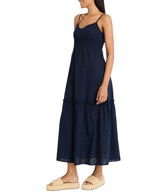 The Good Journey Sweetheart Neck Tiered Eyelet Maxi Dress Product Image