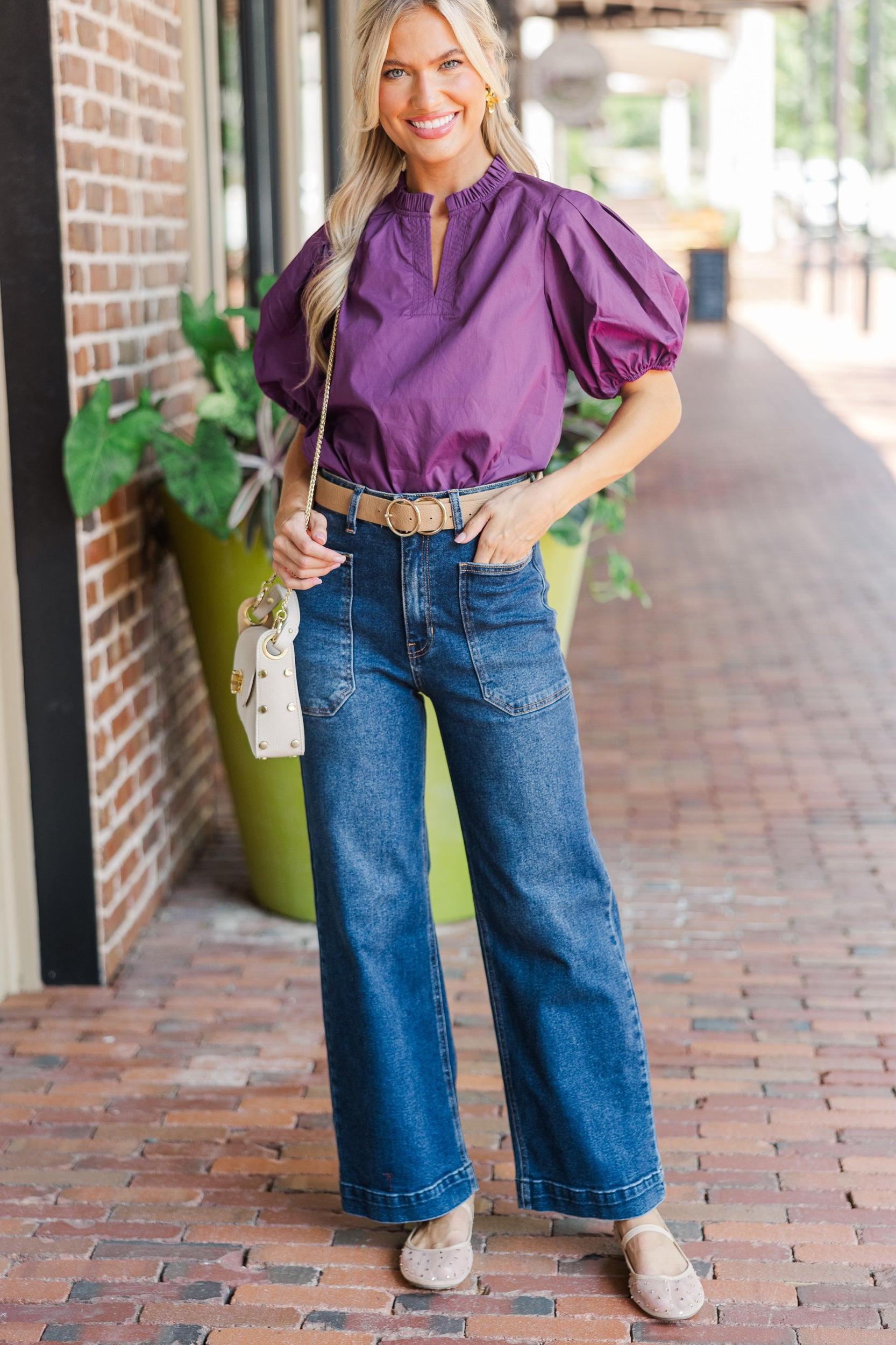Pinch: All On Me Eggplant Purple Blouse Female Product Image