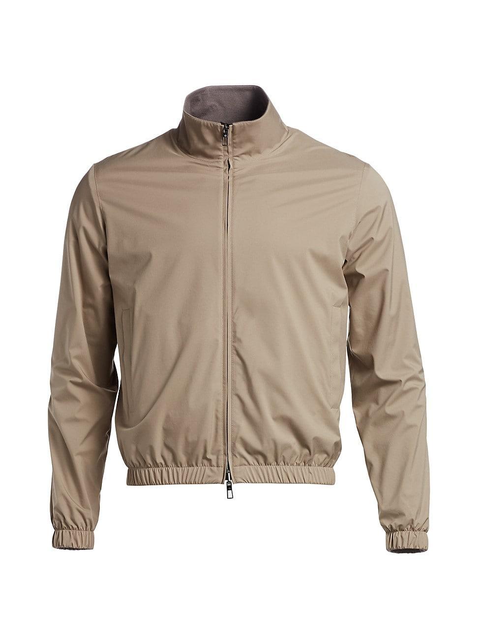 Mens Nylon Zip-Up Bomber Jacket Product Image