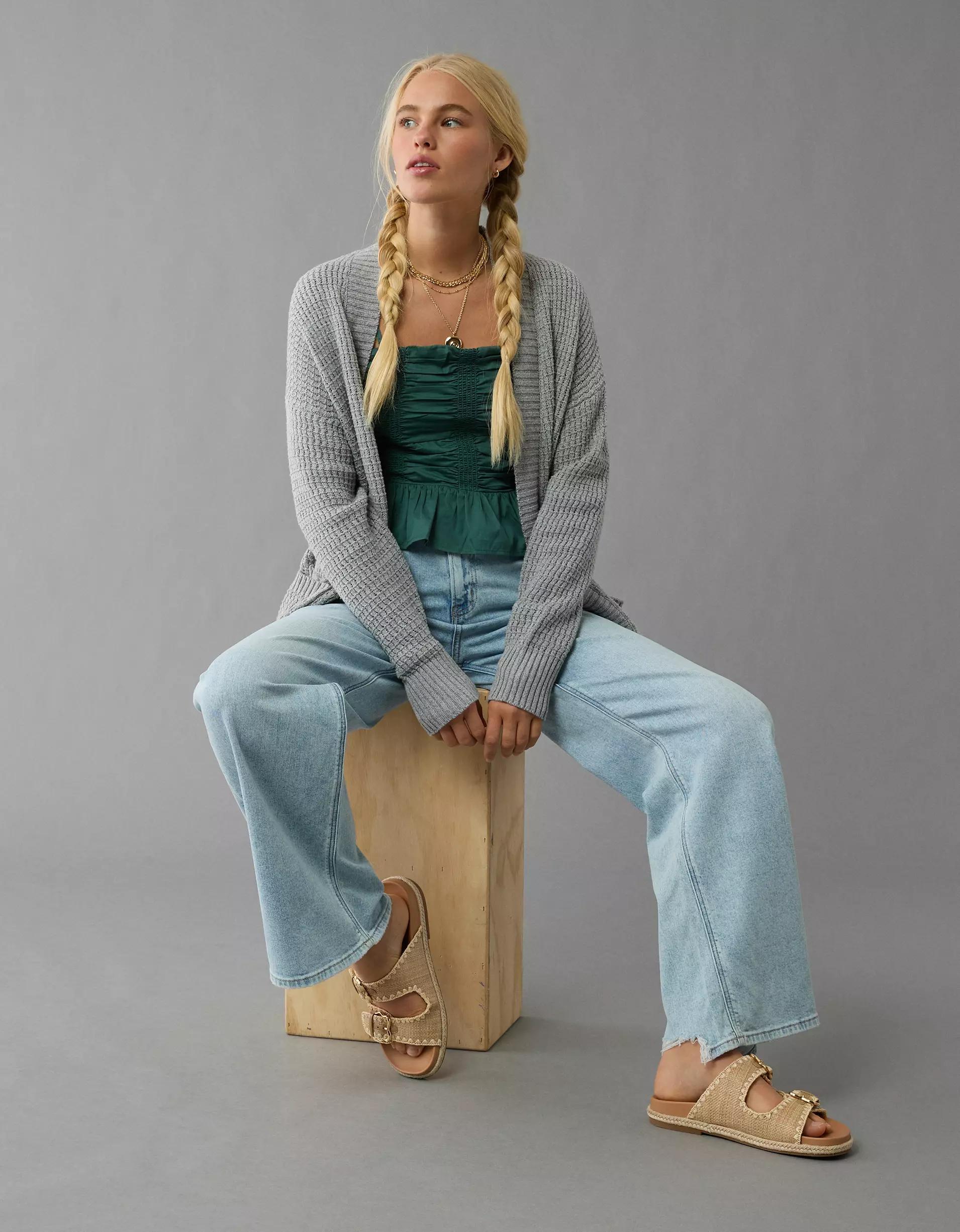 AE Open Knit Cardigan Product Image