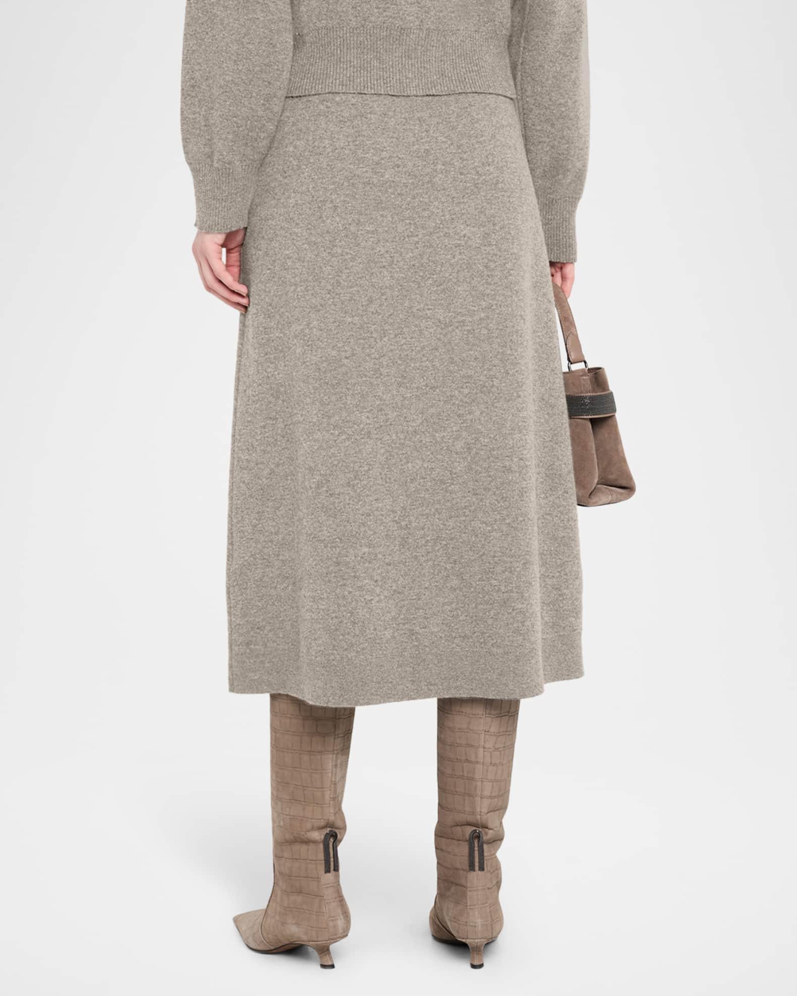 Cashmere Knit A-Line Midi Skirt Product Image